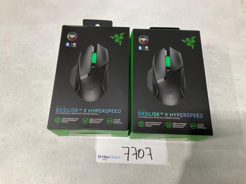 Bundle of 2 x RAZER BASILISK V3 X HYPERSPEED - Total RRP $250