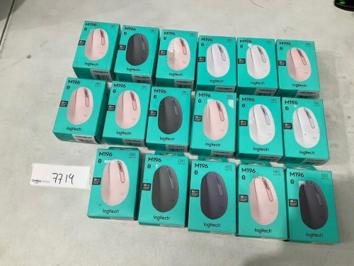 Bundle of 15 x Assorted Logitech M196 BT Mouse - Total RRP $350
