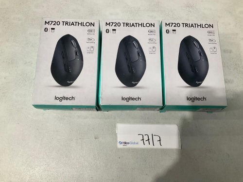 Bundle of 3 x Logitech M720 Triathlon WLS Mouse - Total RRP $290