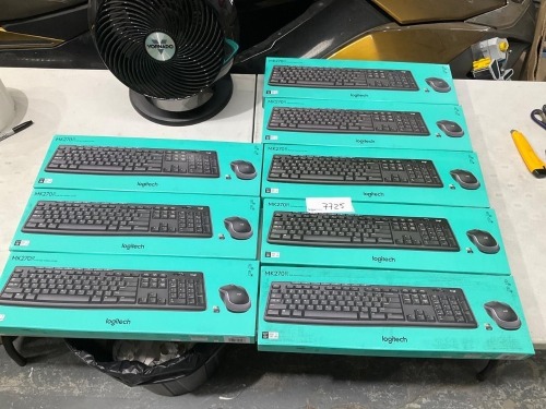 Bundle of 8 x Logitech MK270R Wireless Keyboard and Mouse Combo - Total RRP $400