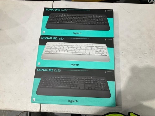 Bundle of 3 x Logitech Signature K650 Wireless Keyboard - Total RRP $260