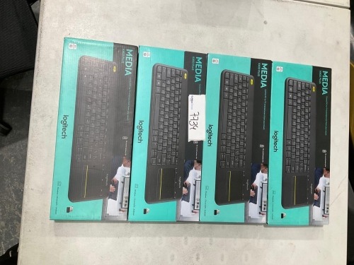 Bundle of 4 x Logitech K400 Plus Wireless Keyboard with Touchpad - Total RRP $300