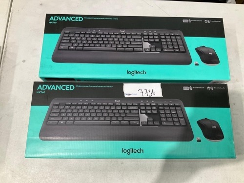 Bundle of 2 x Logitech MK540 Advanced Wireless Keyboard and Mouse Combo - Total RRP $240