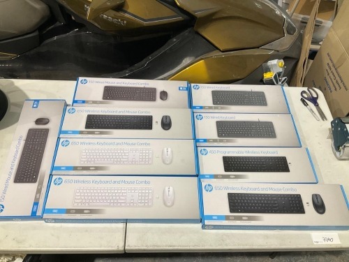 Bundle of Assorted HP Keyboards and Mouse Combo's