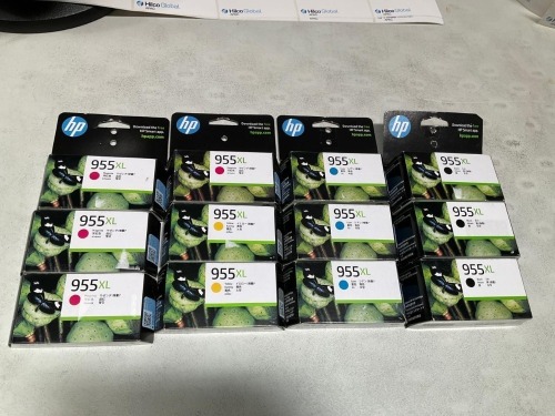 Bundle of Assorted HP 955 XL Ink Cartridges - Total RRP $1000
