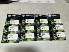 Bundle of Assorted HP 955 XL Ink Cartridges - Total RRP $1000