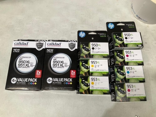 Bundle of Assorted HP and Calidad 950 and 951 Ink Cartridges - Total RRP $980