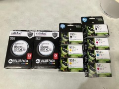 Bundle of Assorted HP and Calidad 950 and 951 Ink Cartridges - Total RRP $980