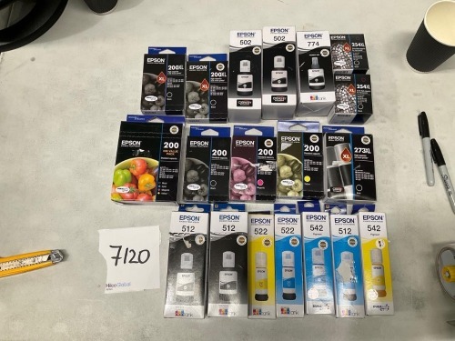 Bundle of Assorted Epson Ink Cartridges - Total RRP $750