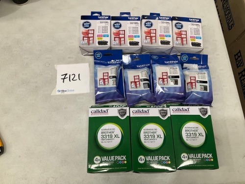 Bundle of Assorted Brother and Calidad LC3319XL Ink Cartridges - Total RRP $1200