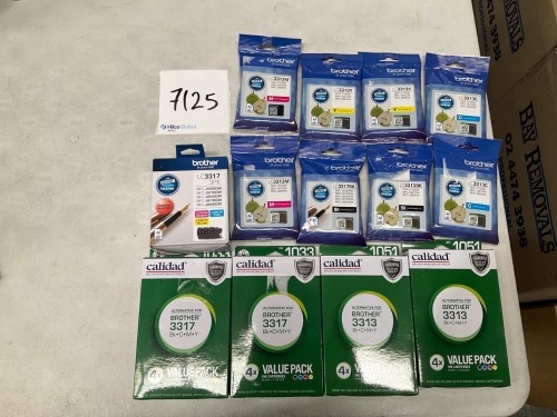 Bundle of Assorted Brother and Calidad LC3313 and 3317 Ink Cartridges - Total RRP $745