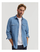 Country Road - Long Sleeve Reg Denim Shirt - Light Wash 2907 - 60284461 - Size S