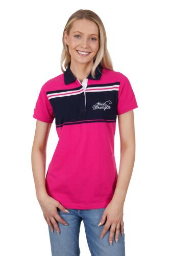 Wrangler Women's Kiera Short Sleeve Polo - 307 Pink - X4S2565135 - Size 12