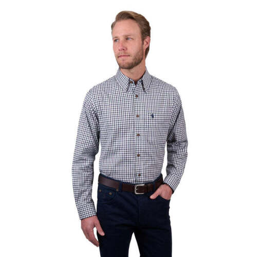 Thomas Cook - Mens Lyle Long Sleeve Shirt - Navy / Green - T5W1118039 - Size M