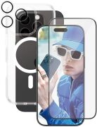 3 x PanzerGlass CARE 3-in-1 Ceramic Bundle for iPhone 16 Pro