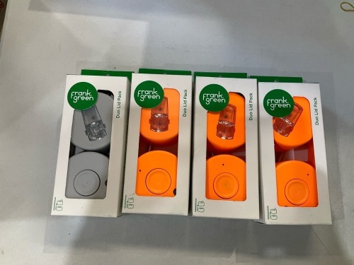 Bundle of 4 x Frank Green - Duo Lid Pack - 3 x Orange & 1 x Grey - Total RRP $159.80