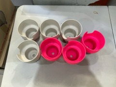 Bundle of 7 x Frank Green - Car Cup Holder Expander - Fits 1L Bottle - Pink & Grey - Toal RRP $139.93