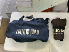 Bundle of 2 x Country Road - Tote Bag - Organic Heritage Duffle - 1 x Brown & 1 x Navy - Total RRP - $199.90
