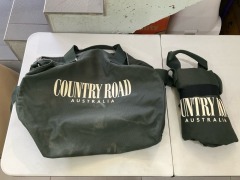 Bundle of 2 x Country Road - Tote Bag - Organic Heritage Duffle - Green - Total RRP - $199.90