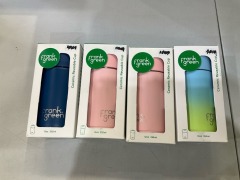 Bundle of 4 x Frank Green - 355ml Ceramic Reusable Cup w Button Lid - Assorted Colours - Total RRP $187.80