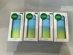 Bundle of 4 x Frank Green - 355ml Ceramic Reusable Cup w Button Lid - Green/Blue - Total RRP $207.80