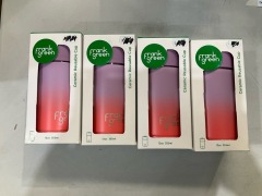 Bundle of 4 x Frank Green - 355ml Ceramic Reusable Cup w Button Lid - Pink/Purple - Total RRP $207.80
