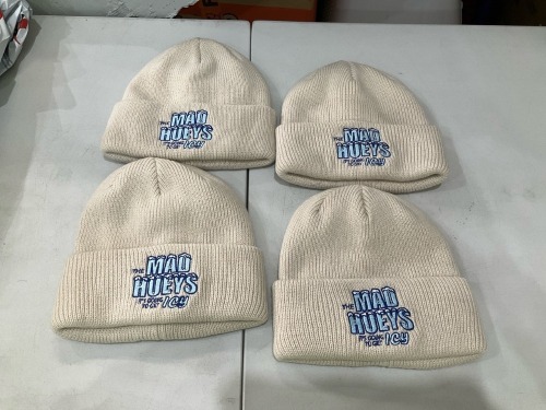 Bundle of 4 x The Mad Hueys - Women's It's Going To Get Icey Relaxed Fit Beanie - Stone - Total RRP $119.96