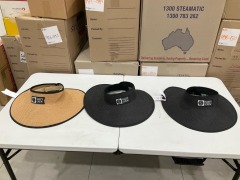 Bundle of 3 x Salty Crew - Sea Wall Visor Straw Hats - Assorted Colour and Style - Total RRP $119.90