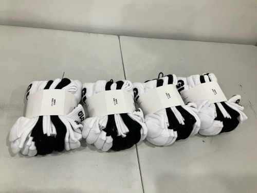 Bundle of 4 x Globe - 5 Pack Quarter Socks - Assorted Colours - Size 7-11 - Total RRP $99.96