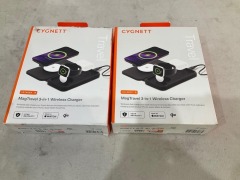 Bundle of 2 x Cygnett Voyager MagTravel 3-in-1 Qi2 Wireless Charger