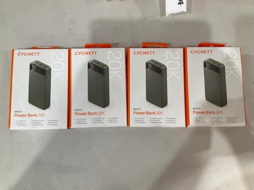 Bundle of 4 x Cygnett Boost 20K V4 Power Bank (Green)