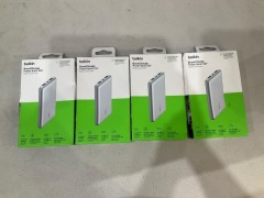 Bundle of 4 x Belkin BoostUp Charge 10K 3 Port Power Bank with Cable (Blue)