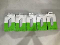 Bundle of 5 x Belkin BoostUp Charge 10K 3 Port Power Bank with Cable (Blue)