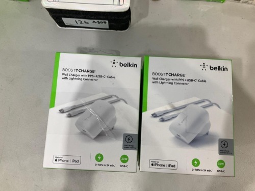 Bundle of 10 x Belkin BoostCharge USB-C PD 3.0 PPS Wall Charger 30W