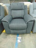 MEDUSA Fabric Electric Lounge Single Seater Recliner- TOULON EBONY