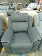 MEDUSA Fabric Electric Lounge Single Seater Recliner- TOULON EBONY - 2