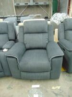 MEDUSA Fabric Lounge Electric Single Seater Recliner- TOULON EBONY