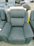 MEDUSA Fabric Lounge Electric Single Seater Recliner- TOULON EBONY - 2