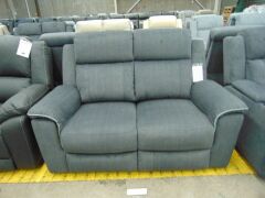 MEDUSA Fabric 2 SEATER recliner Lounge- TOULON EBONY