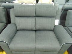 MEDUSA Fabric 2 SEATER recliner Lounge- TOULON EBONY - 2
