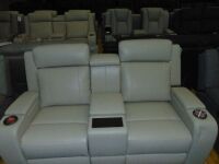 PORTMAN 2 SEATER Leather recliner Lounge *IVORY