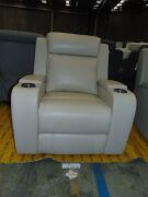 PORTMAN Leather SINGLE SEATER ELECTRIC RECLINER - IVO - 2