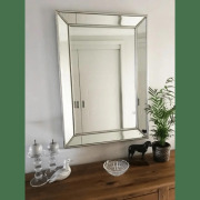 Elsa Wall Mirror Silver Beaded 140 x 110cm