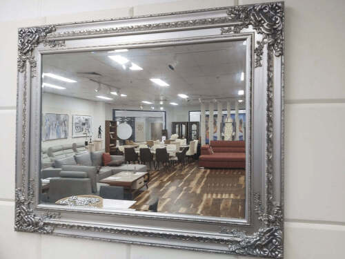 Evaden Silver Ornate Wall Mirror 220 x 130cm