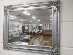 Evaden Silver Ornate Wall Mirror 220 x 130cm