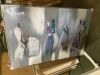 Faceless Women Artwork Purple, Grey, Green tones 150 x 100cm