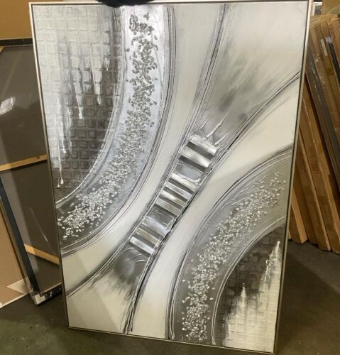 Grey, Silver Artwork 150 x 100cm