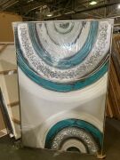 Teal, Silver, Grey Artwork 150 x 100cm