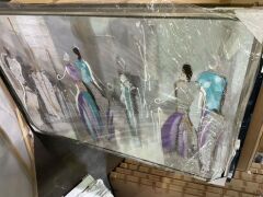 Faceless Women Artwork Purple, Grey, Green tones 150 x 100cm