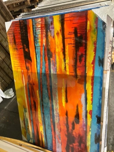 Red, Blue, Orange, Black Artwork 150 x 100cm